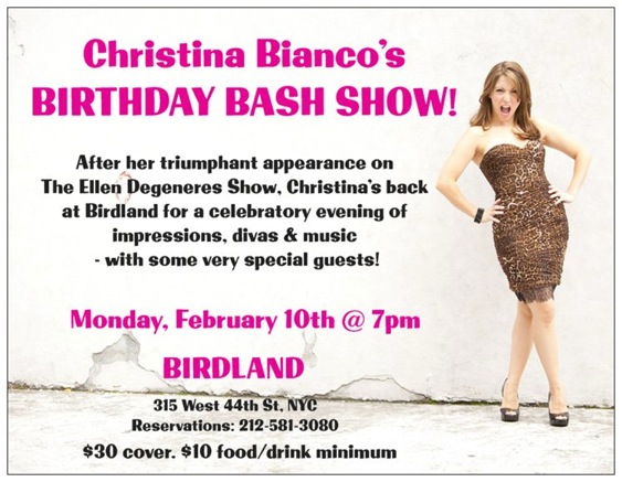 Christina Bianco is Celebrating with a Birthday Bash at Birdland!