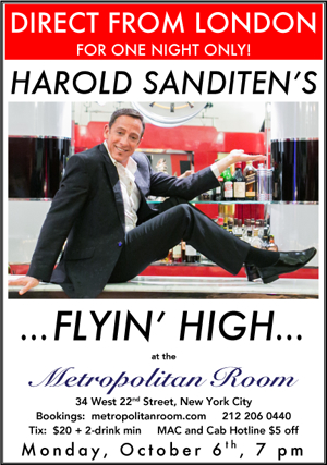 Harold Sanditen Will Soon Be Flyin’ High at the Metropolitan Room