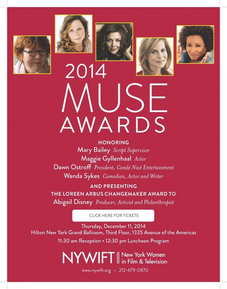 The Muse Awards to Honor Maggie Gyllenhaal, Wanda Sykes
