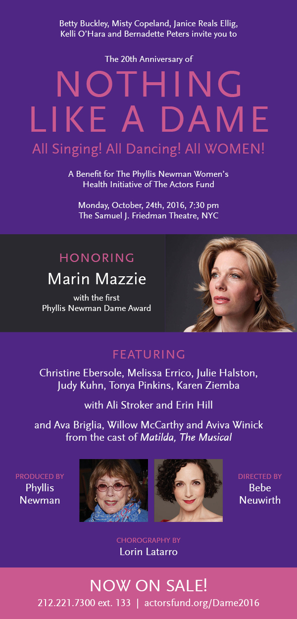 Nothing Like A Dame to Honor Marin Mazzie