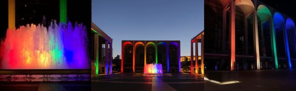 Rainbow Lights and Pride Flag Lincoln Center
