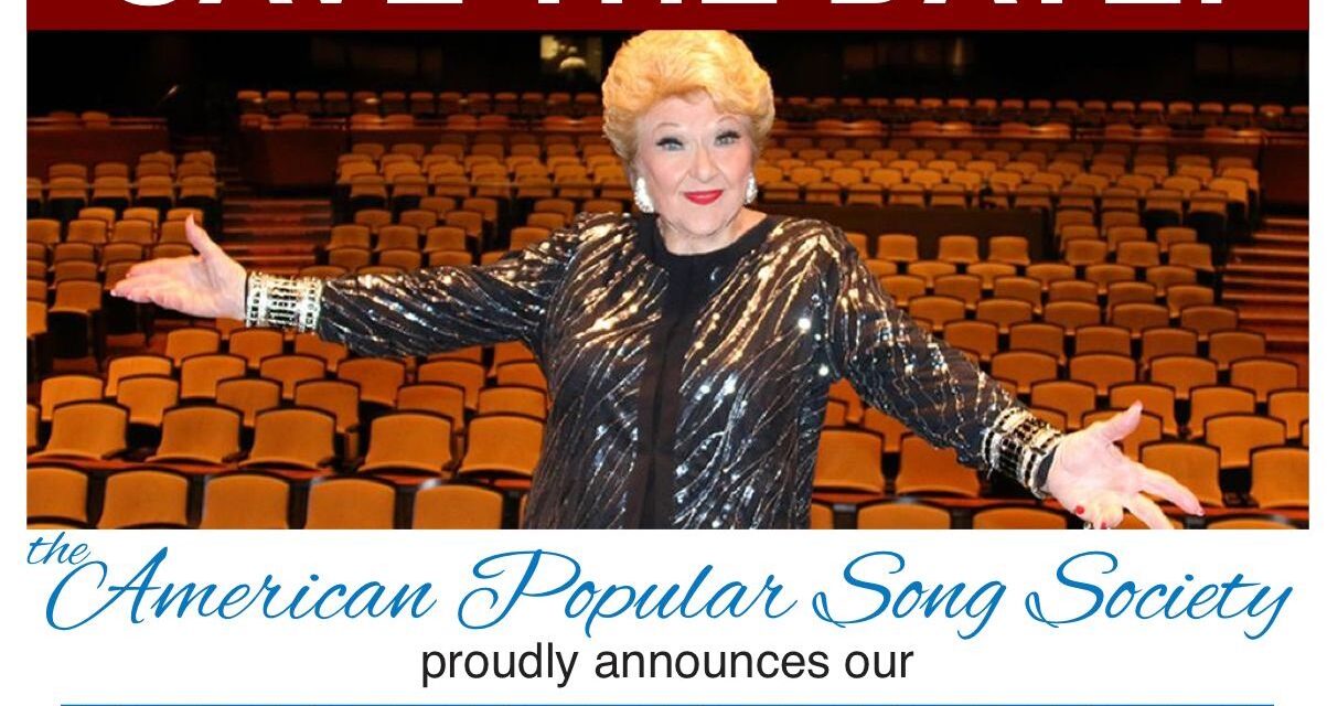 Marilyn Maye to be Honored by American Popular Song Society