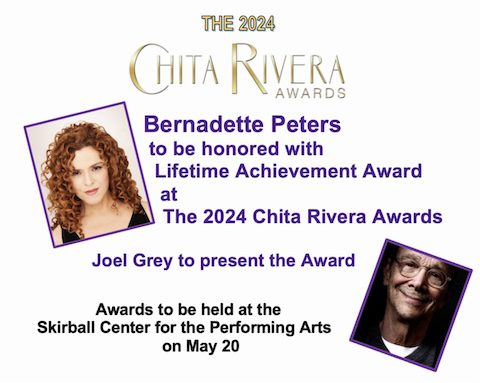 Bernadette Peters to Receive Lifetime Achievement Award at Chita Rivera Awards